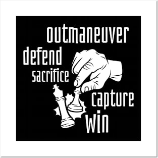 Outmaneuver Defend Sacrifice Capture Win Chess Posters and Art